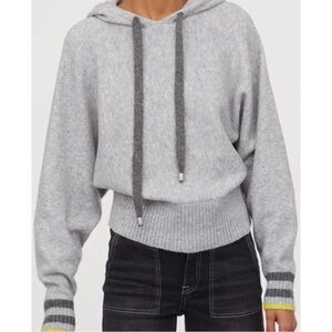 Pringle Of Scotland X H&M Embroidered Knit Pullover Dolman Sleeve Hoodie